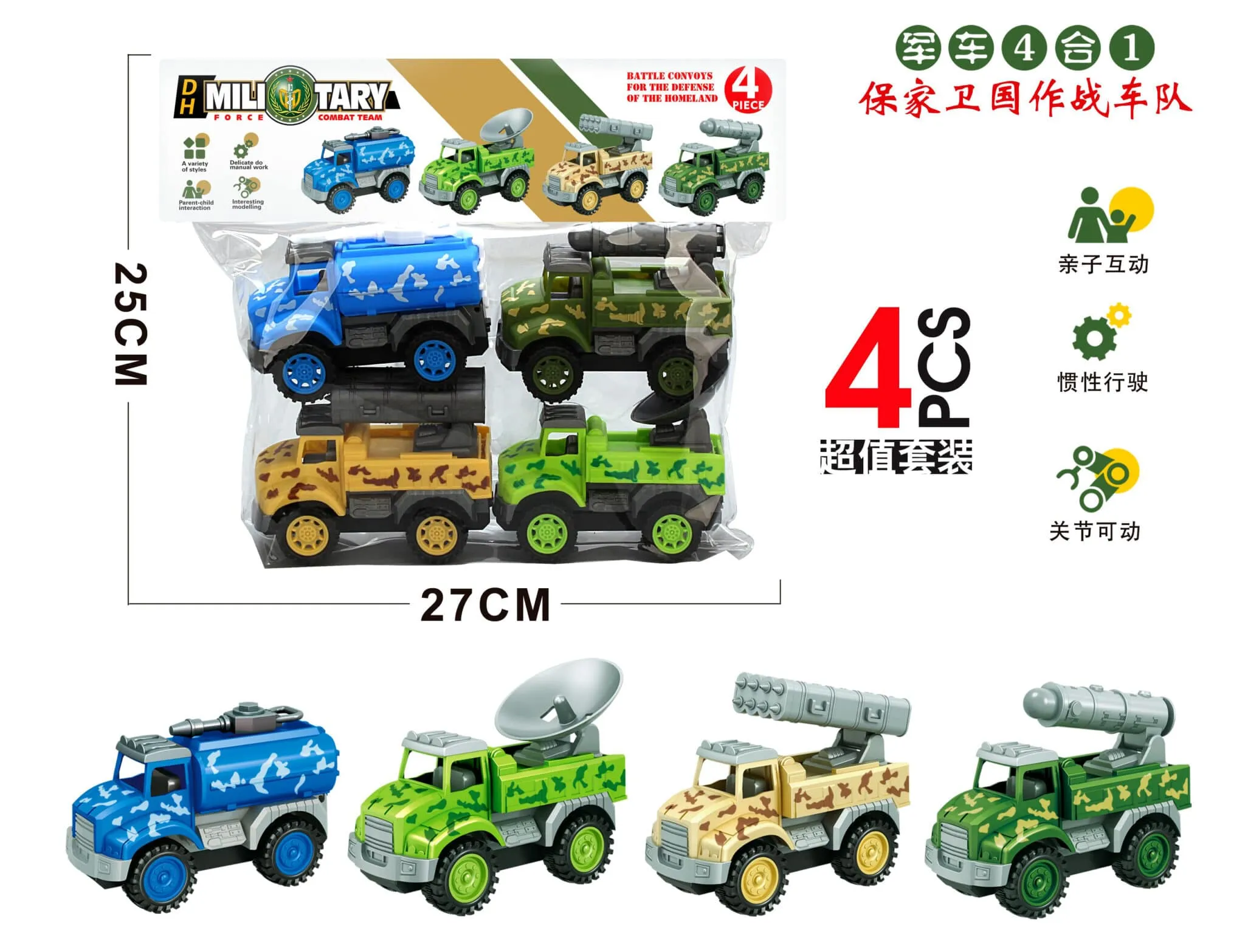 Inertia Construction Truck Toy Set with Friction Powered Pull-Back Action for Kids 3-8 Wholesale - Image 4