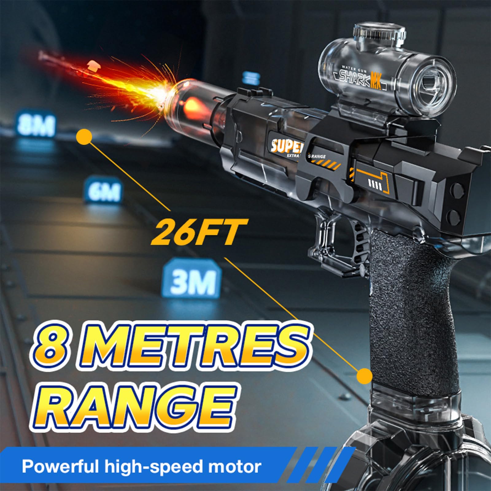 New Electric Water Pistol Automatic Light-Up Silencer Summer Outdoor Battery Water Squirt Gun Toys - Image 9