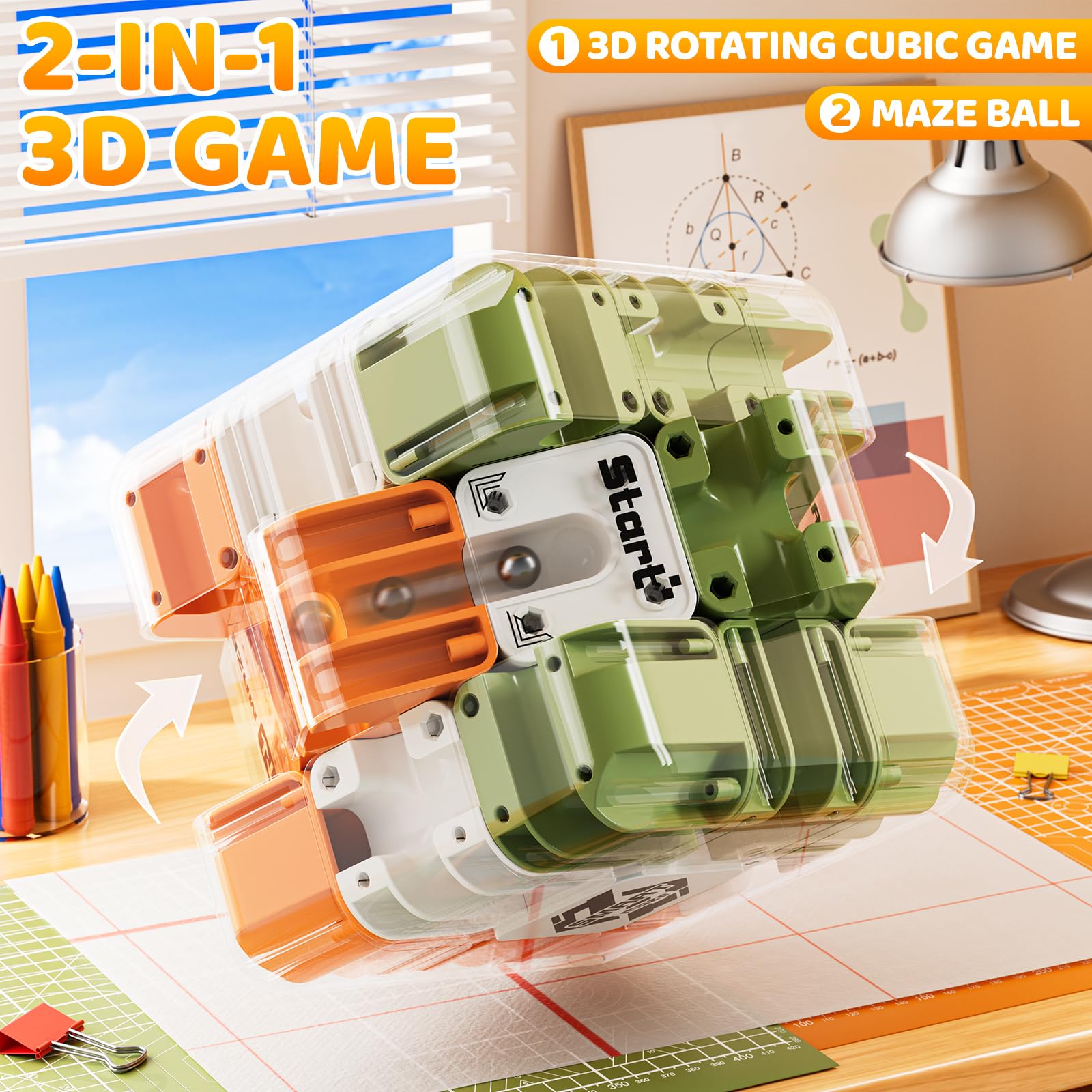 New Design 2 in 1 3D Maze Magic Cube Stress Relief Toys for Kids Fidget Toys Multicolor Labyrinth Magic Steel Ball Cube Toys - Image 15