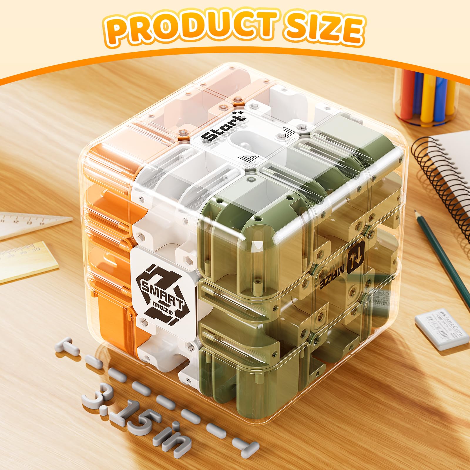 New Design 2 in 1 3D Maze Magic Cube Stress Relief Toys for Kids Fidget Toys Multicolor Labyrinth Magic Steel Ball Cube Toys - Image 9