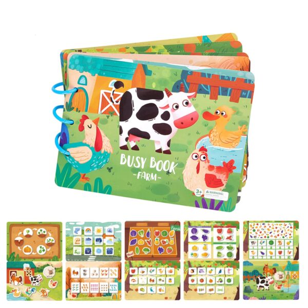 Trending Products New Early Learning Educational Toys Baby Busy Book Activity Farm Montessori Busy Book for Kids - Image 2