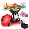 34 Pcs BBQ Play Grill Kitchen Toy Set Barbecue Cooking Play Set With Realistic Light Sound for Kid - Image 15