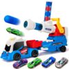 2 in 1Shooting Game Toy Guns Soft Balls Cannonballs Transport Semi Shooting Truck Toy Car with 2 Mini Racing Cars - Image 17