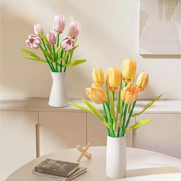 Romantic Home Decoration DIY Flower Bricks Building Blocks Construction Toy Vase Set - Image 12