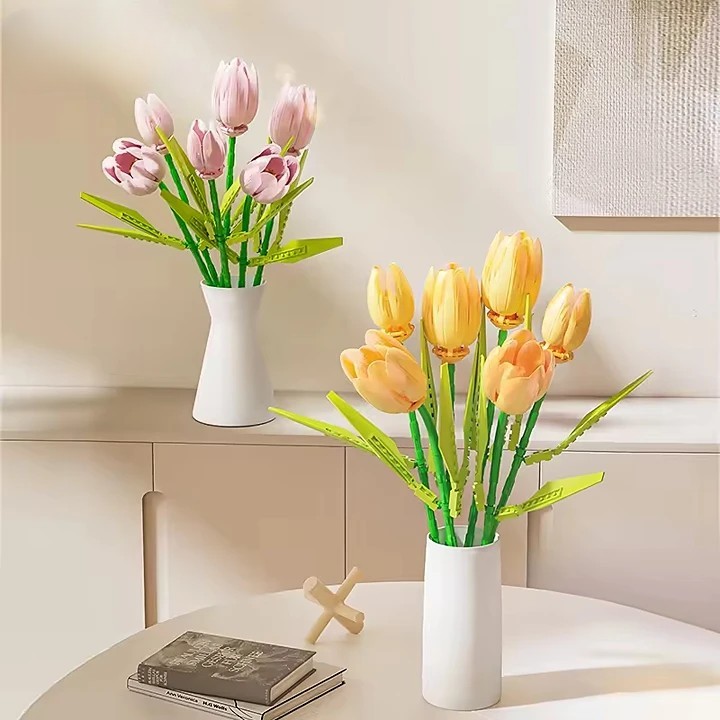 Romantic Home Decoration DIY Flower Bricks Building Blocks Construction Toy Vase Set - Image 11