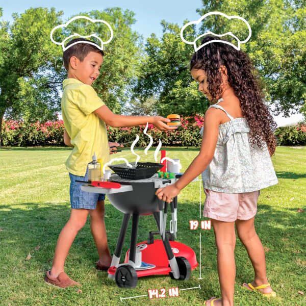 34 Pcs BBQ Play Grill Kitchen Toy Set Barbecue Cooking Play Set With Realistic Light Sound for Kid - Image 12