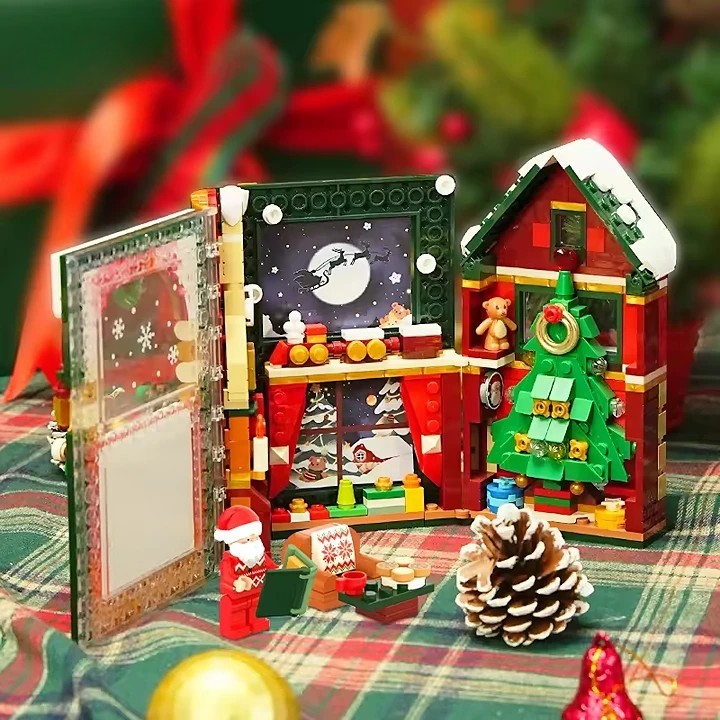Popular Christmas Album Book Creative Building Block Set Santa Claus Story Book Creative Building Block Toy for Kids - Image 9