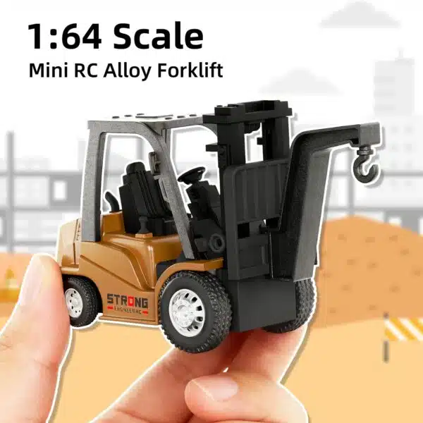 2 in 1 Transformable Lift Fork & Hook Mini RC Construction Vehicles Rechargeable 1/64 Mini Rc Forklift Truck - Image 12