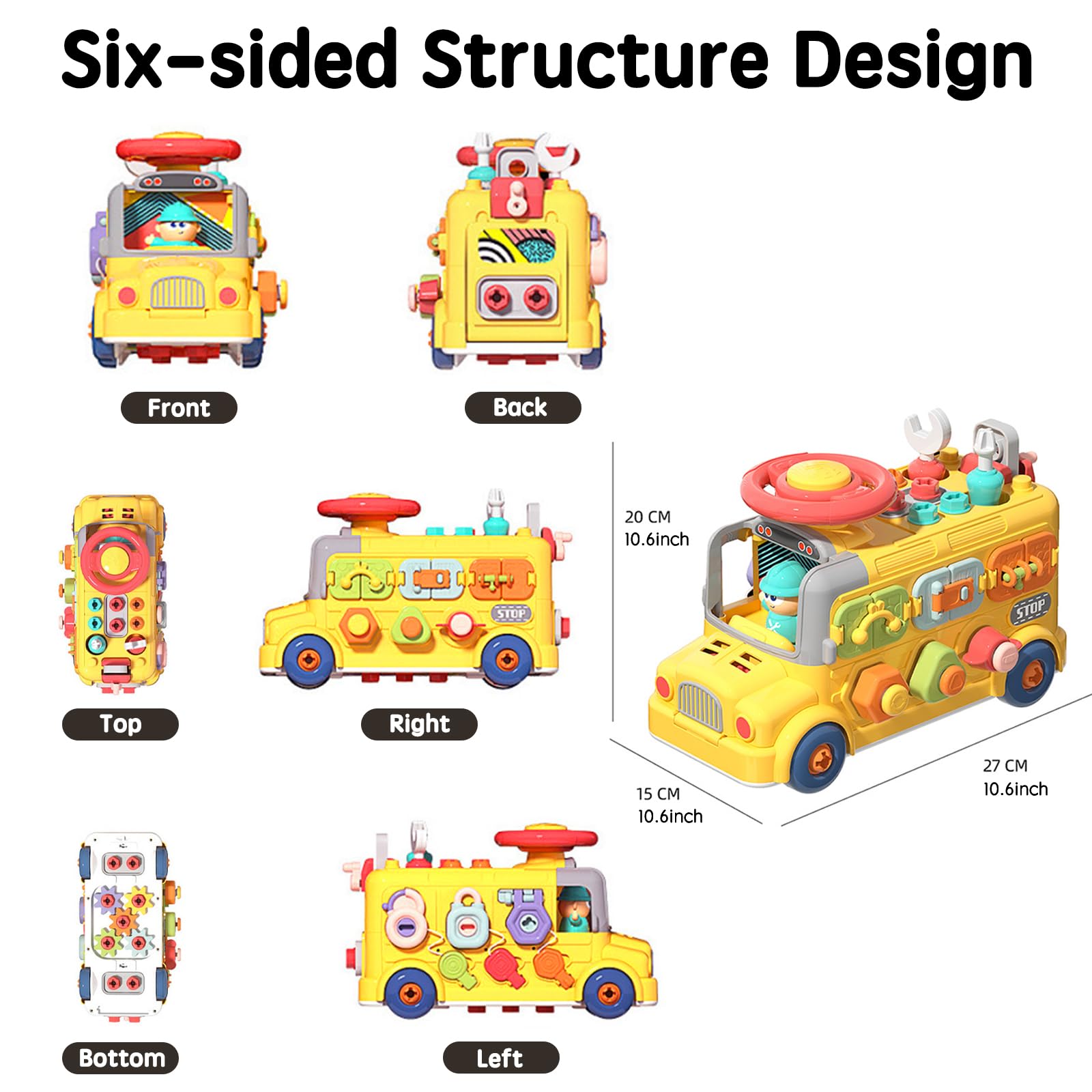 Busy Board Screw Nail Toys Diy Engineering Bus Assembly Disassembly Machinery Educational Screw Toys for Kids - Image 11