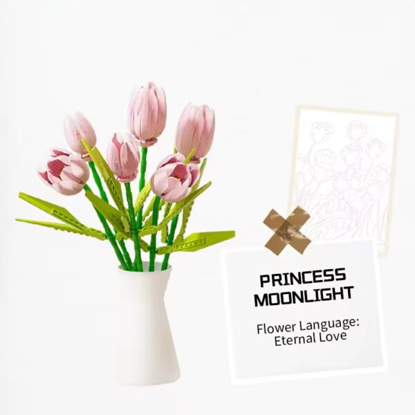 Romantic Home Decoration DIY Flower Bricks Building Blocks Construction Toy Vase Set - Image 8
