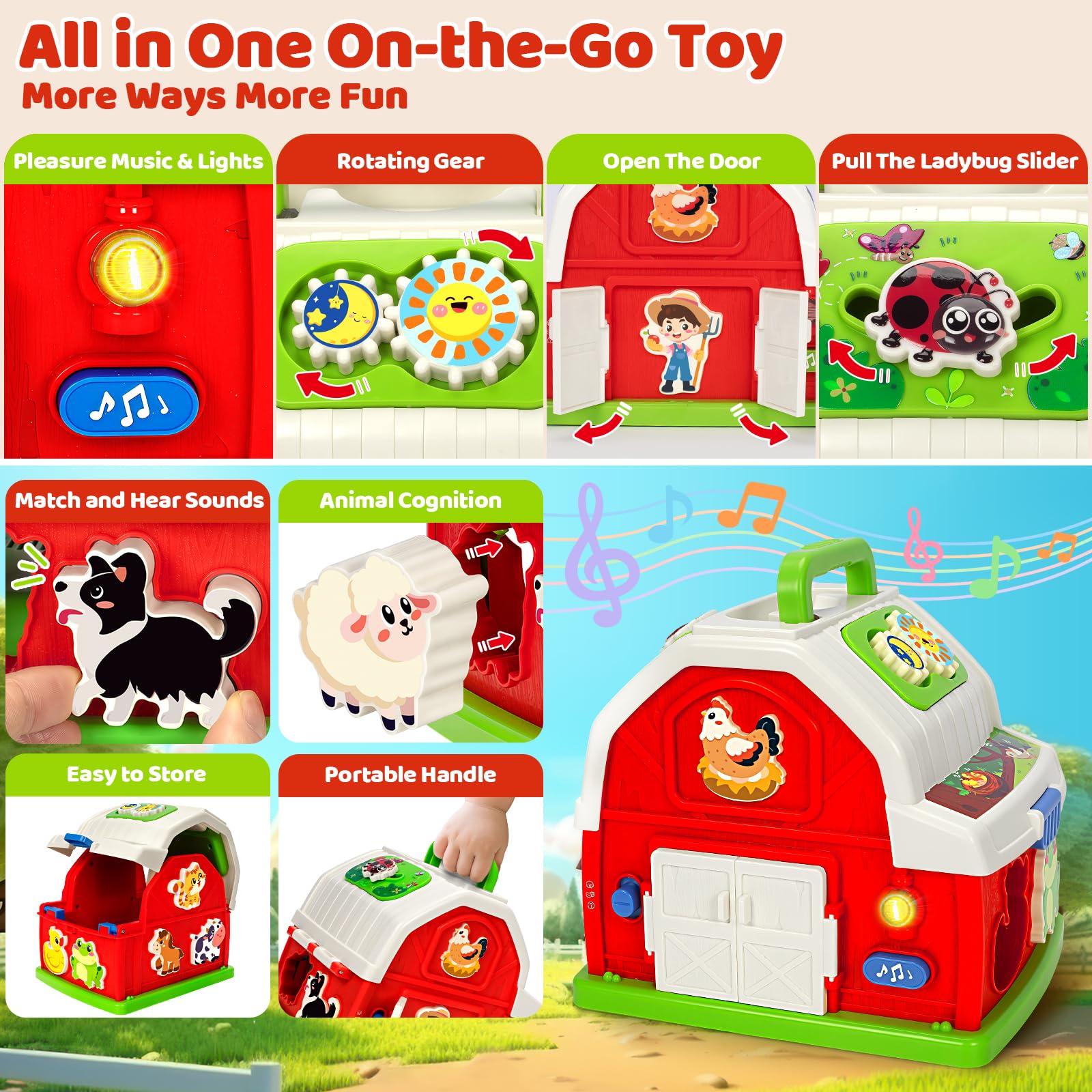 Learning Moving Infant Children’s Plane Elephant Player Doll Kids Music Toys Musical Barn Farm Animal Set - Image 9