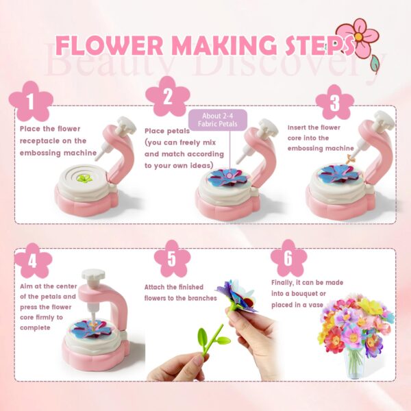 Handmade Fabric Flower Bouquets Toy DIY Flower Craft Kits Build Your Own Bouquet Arts Crafts Toy - Image 10