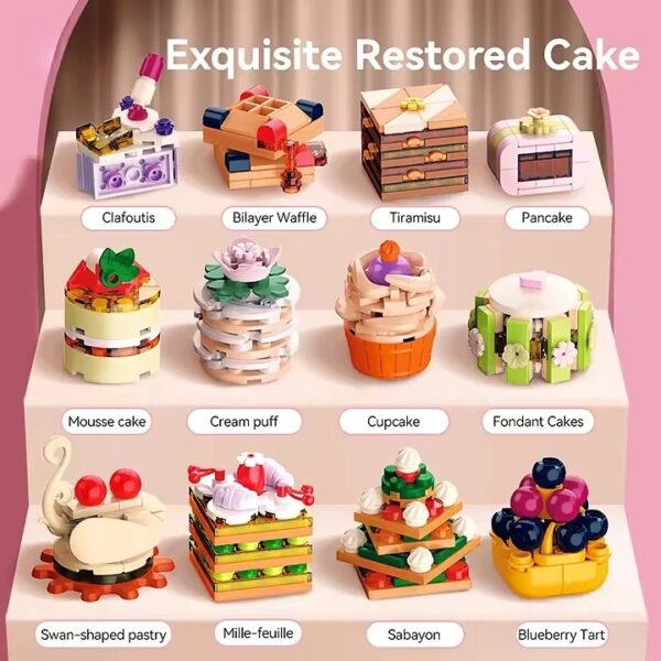 Food Series Afternoon Tea Cake Sweet Dessert Decorative Small Particle Building Block Brick Toy Sets for Children - Image 12