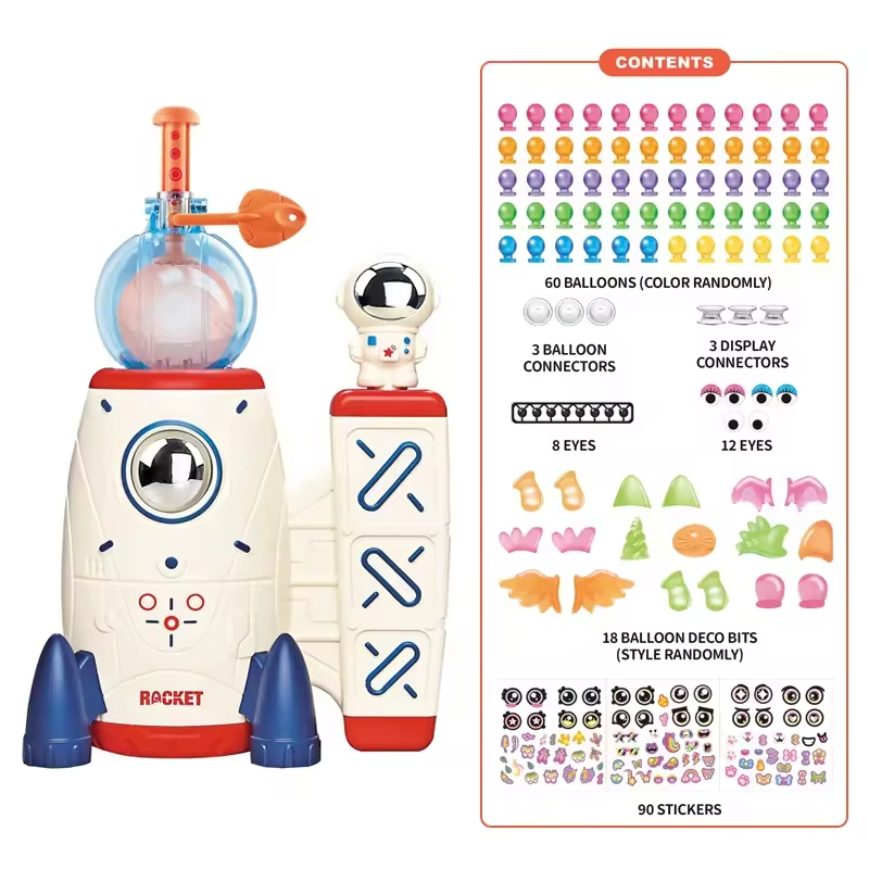 Creative Arts Crafts Diy Toys Space Rocket Magic Balloon Inflator for Kids Birthday Gift with Balloons Accessories - Image 5