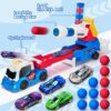 2 in 1Shooting Game Toy Guns Soft Balls Cannonballs Transport Semi Shooting Truck Toy Car with 2 Mini Racing Cars - Image 20