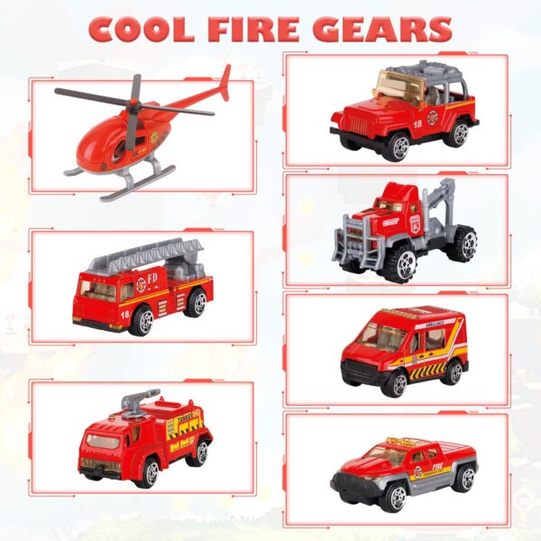 Fire Station Toys Building Block Set Diecast Garage Track Alloy Metal Design Parking Lot Game Plastic Toy - Image 6