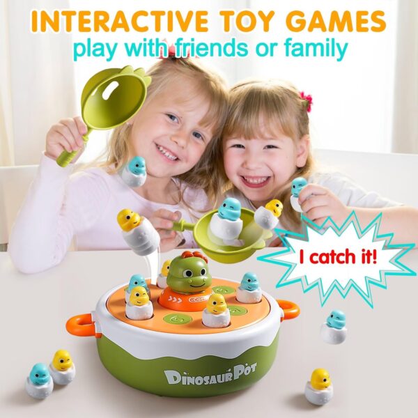4 in 1 Dinosaur Pop up Board Games Kids Electronic Musical Bouncing Turntable Fishing Game - Image 4
