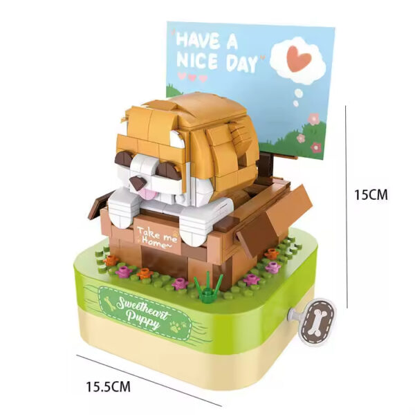 Wholesale DIY Construction Electronic Toy Rotating Mini Bricks Building Blocks Toy Pet Dog Music Box - Image 4