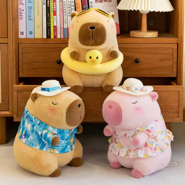 Bulk Stuffed Animals Yellow Duck Swim Ring Capibara Kawaii Stuffed Animals Toy Beachwear Capybara Plush Toy - Image 4