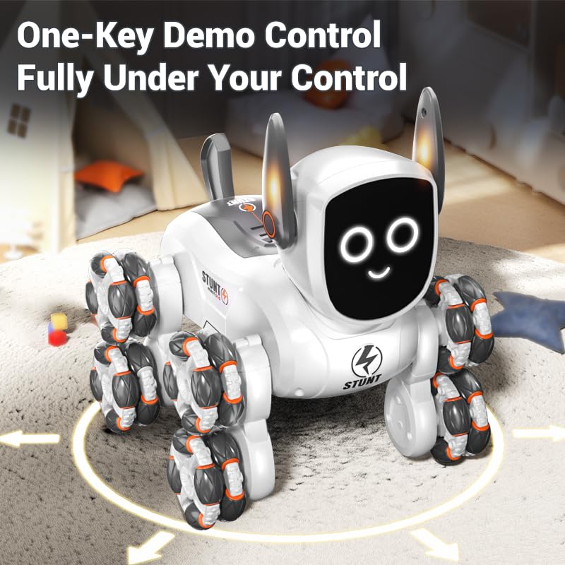 Eight-wheel Multi-function Dual Remote Control Robot Dog Toy Watch Hand Gesture Remote Control RC Stunt Cars - Image 13