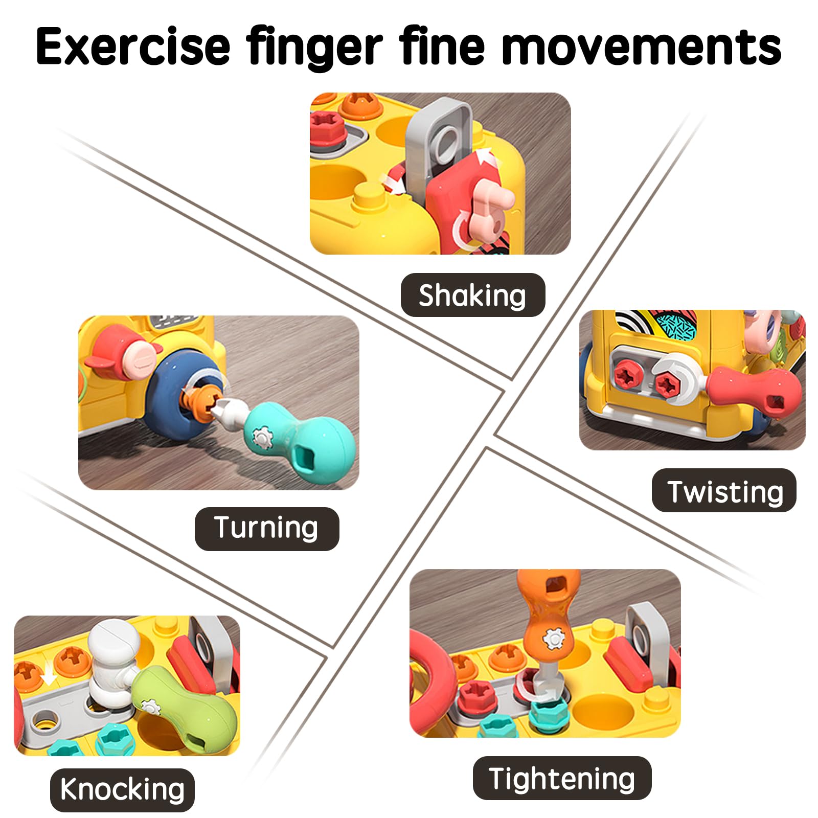 Busy Board Screw Nail Toys Diy Engineering Bus Assembly Disassembly Machinery Educational Screw Toys for Kids - Image 3