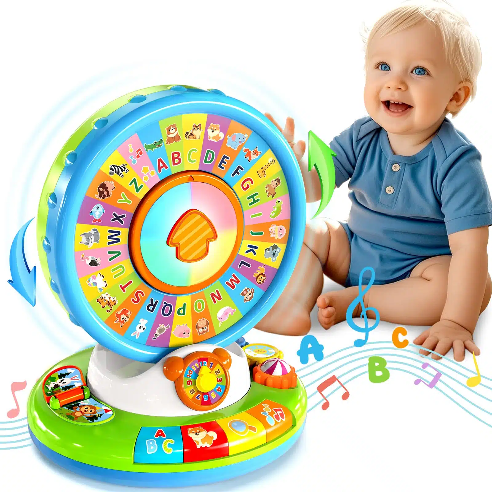 Montessori Baby Interactive Ferris Wheel Spin and Sing Alphabet Zoo Educational Toys for Kids Learning - Image 2
