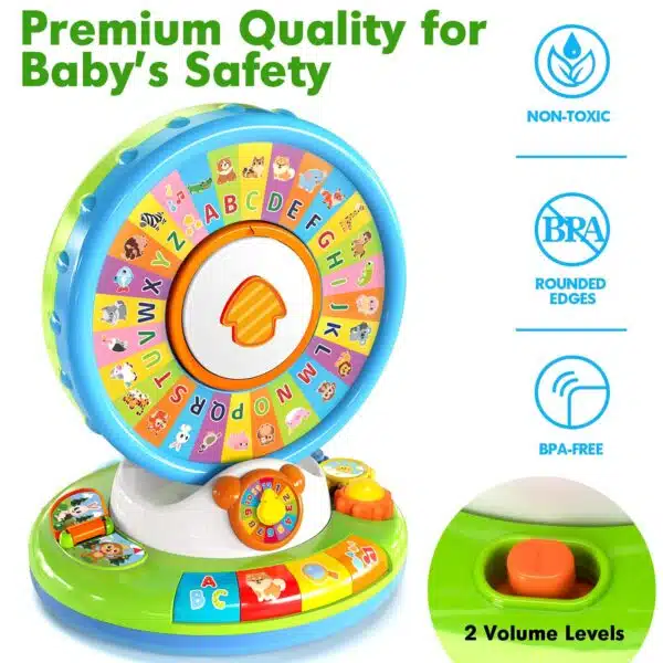 Montessori Baby Interactive Ferris Wheel Spin and Sing Alphabet Zoo Educational Toys for Kids Learning - Image 15