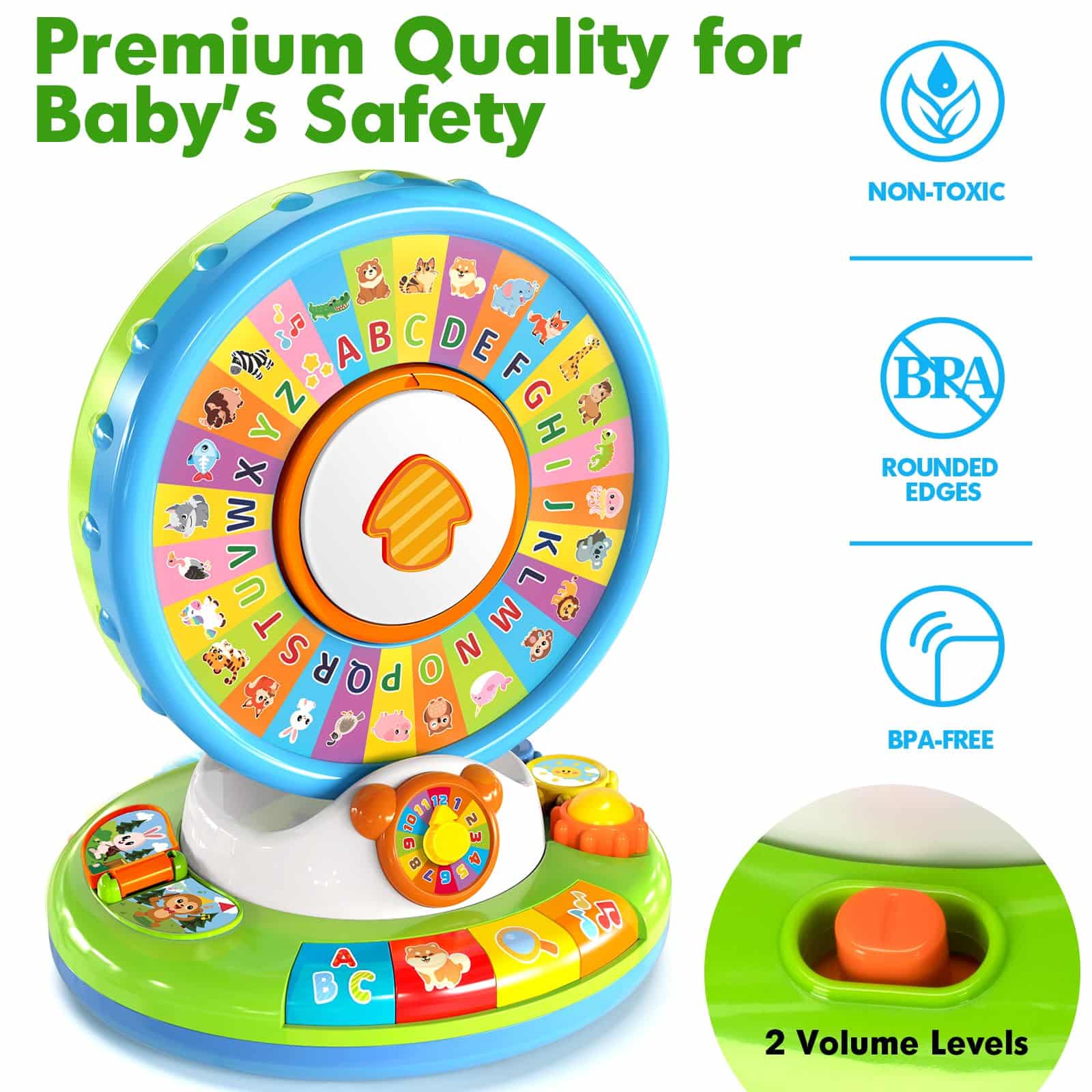Montessori Baby Interactive Ferris Wheel Spin and Sing Alphabet Zoo Educational Toys for Kids Learning - Image 13