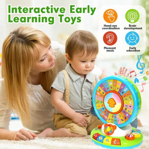 Montessori Baby Interactive Ferris Wheel Spin and Sing Alphabet Zoo Educational Toys for Kids Learning - Image 9