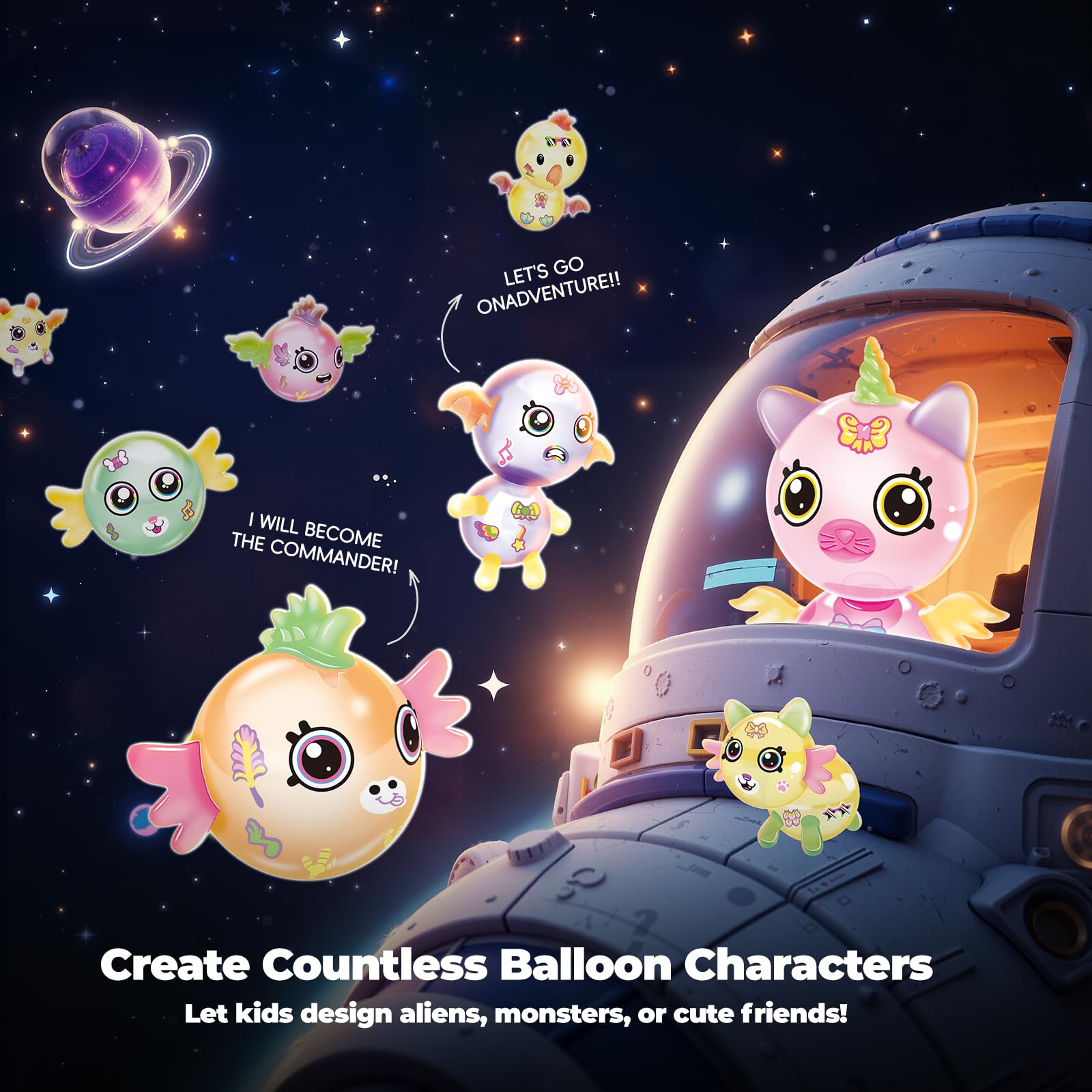 Creative Arts Crafts DIY Space Magic Balloon Craft Kit for Kids Birthday Gift with Balloons Accessories - Image 3