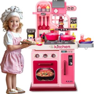 Multifunction Kids Role Pretend Play Cooking Game Toys Lighting Music Kitchen Toy Set - Image 13