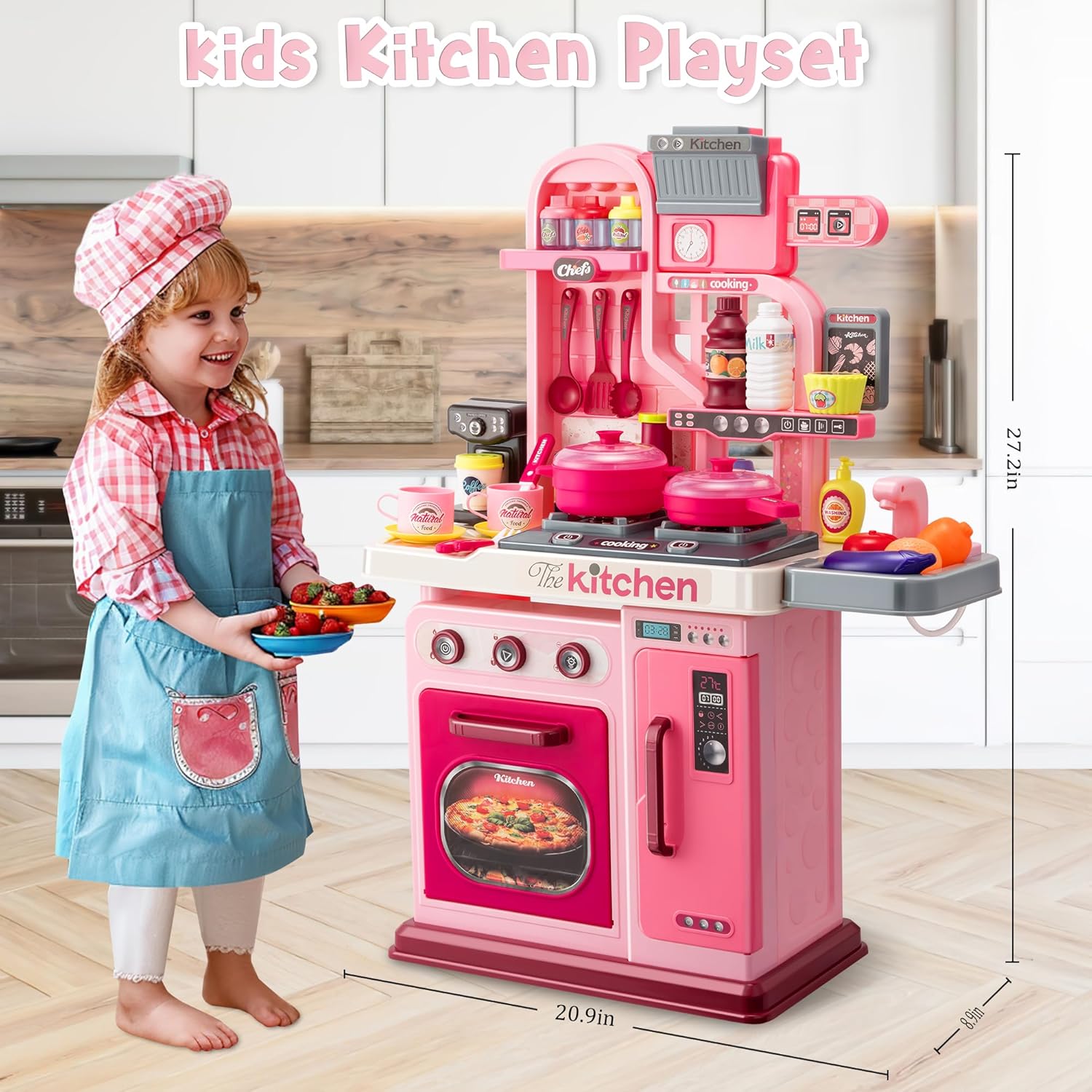 Multifunction Kids Role Pretend Play Cooking Game Toys Lighting Music Kitchen Toy Set - Image 5
