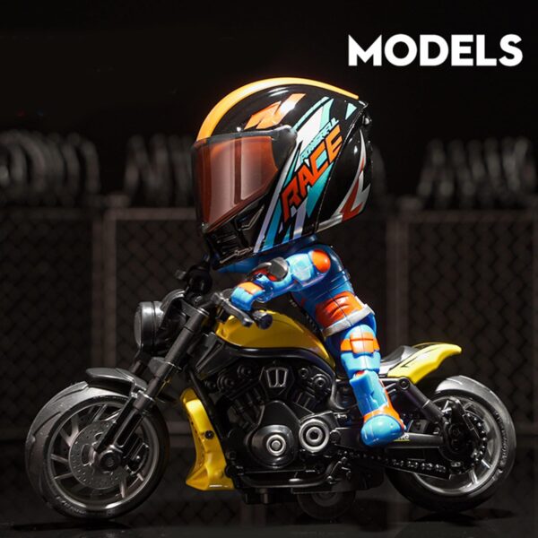 Diecast Toys Plastic Transforming Racing Drivers Toys Motorcycle Rider Figures for Kids - Image 14