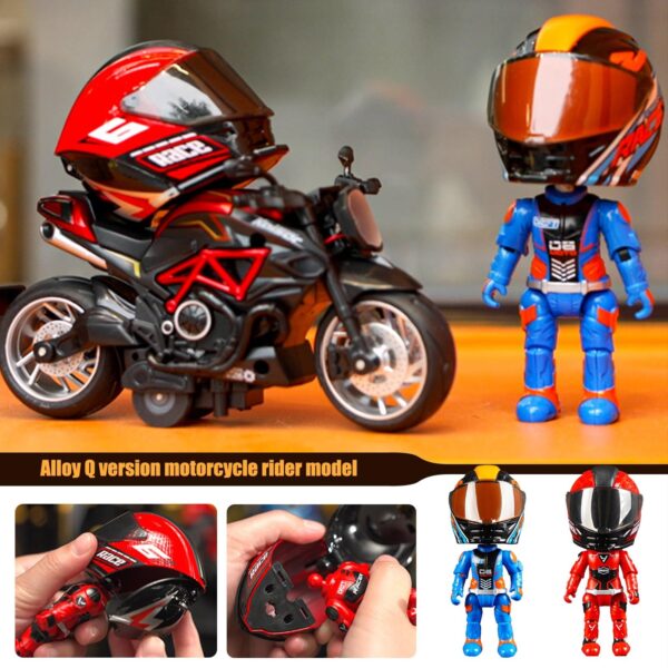 Diecast Toys Plastic Transforming Racing Drivers Toys Motorcycle Rider Figures for Kids - Image 10