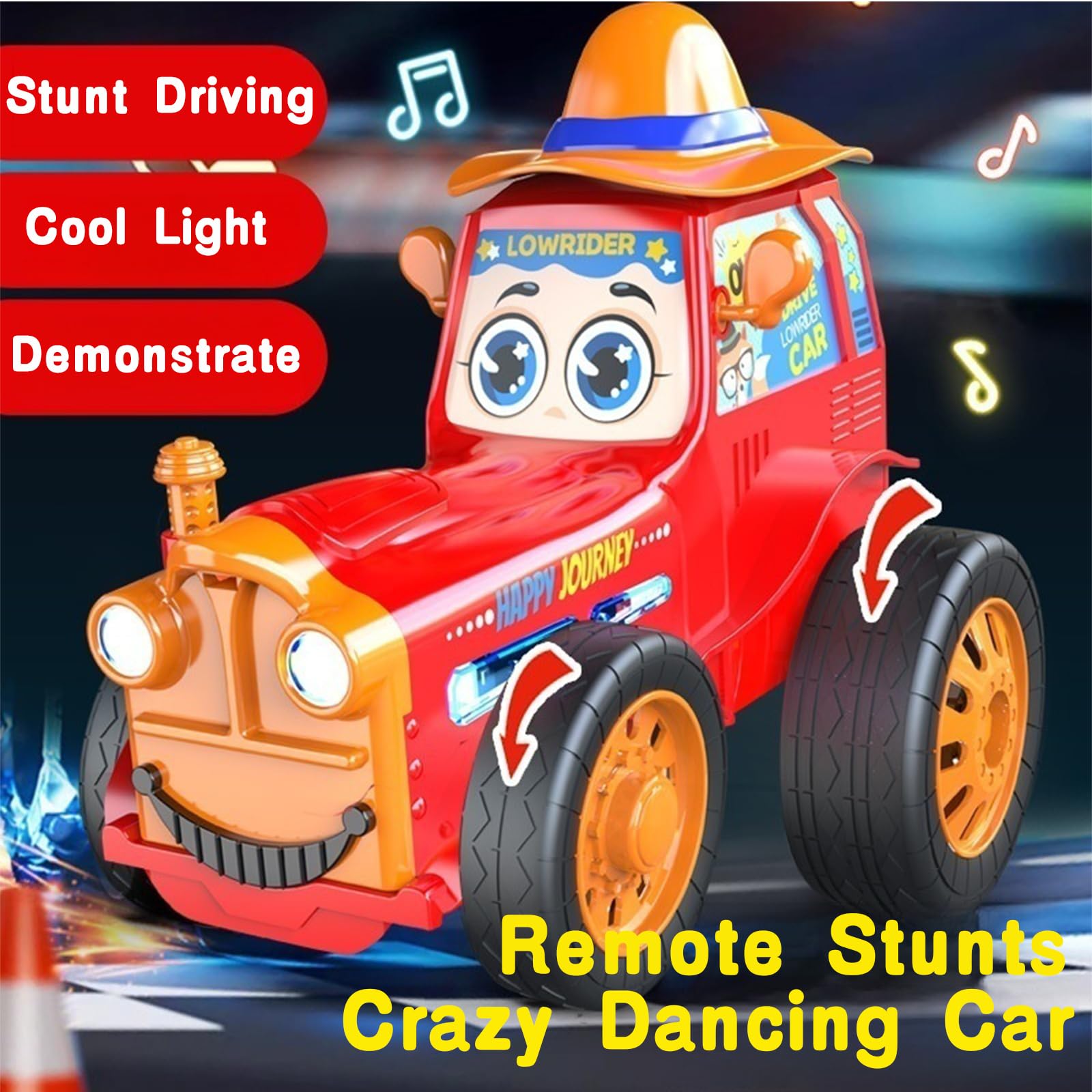 New 2.4G Crazy Stunt Jumping Car Funny Electric Remote Control Stunt Dancing Toy Car With Music Light - Image 7