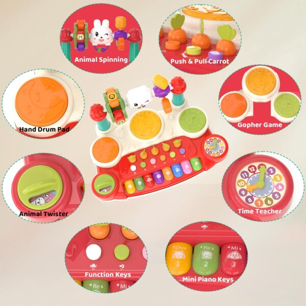 Musical Rabbit Piano Toy Early Education Instrument Plastic Animal Sound Electronic Piano Toy - Image 8