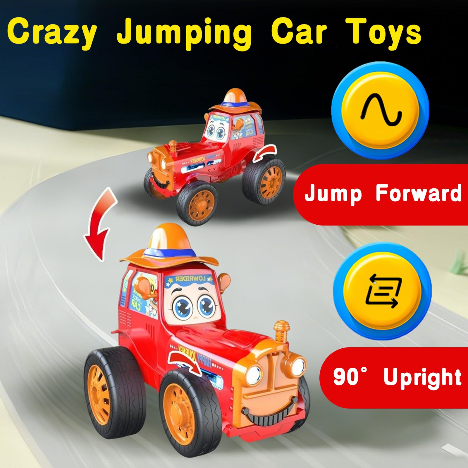 New 2.4G Crazy Stunt Jumping Car Funny Electric Remote Control Stunt Dancing Toy Car With Music Light - Image 5
