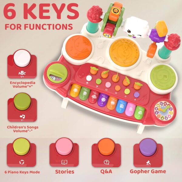 Musical Rabbit Piano Toy Early Education Instrument Plastic Animal Sound Electronic Piano Toy - Image 6