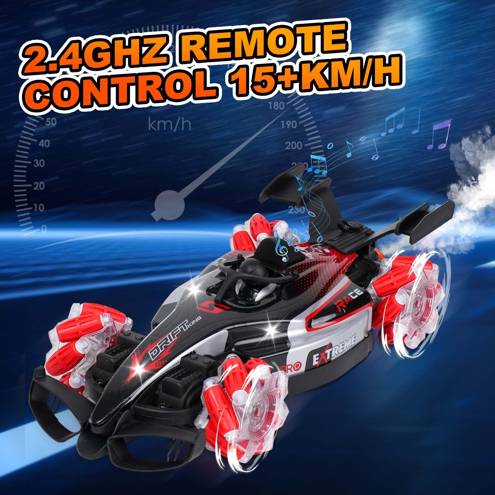 1:12 Scale 2.4GHz Remote Control Car Racing Drift 360 Rotating With Light Sound Spray Rc Stunt Car Toys - Image 7