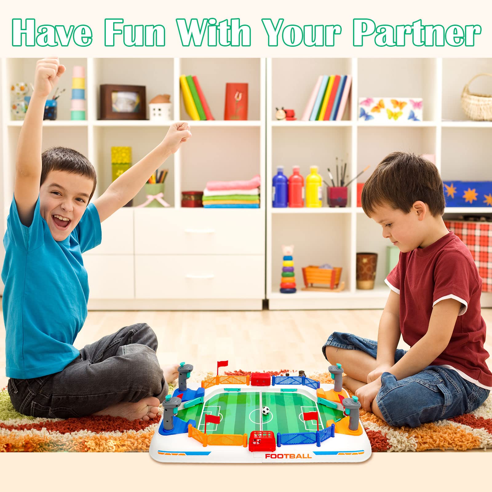 Battle Football Interactive Desktop Mini Soccer Table Game Plastic Interactive Football Field for Kids and Adults - Image 3
