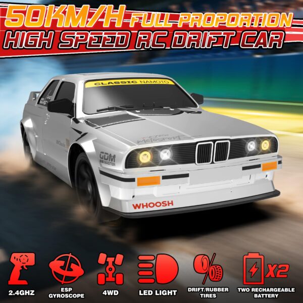 1:16 4WD 2.4GHz 50km/H High Speed Remote Control Drift Car with Gyro - Image 8