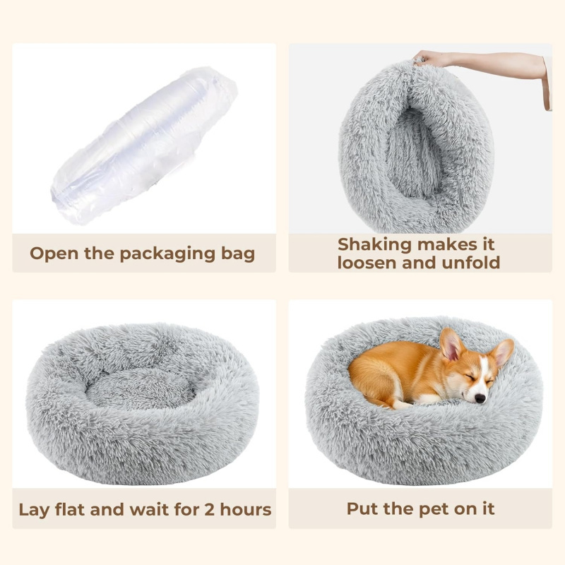 Calming Donut Dog and Cat Bed for Indoor Cats - Image 7
