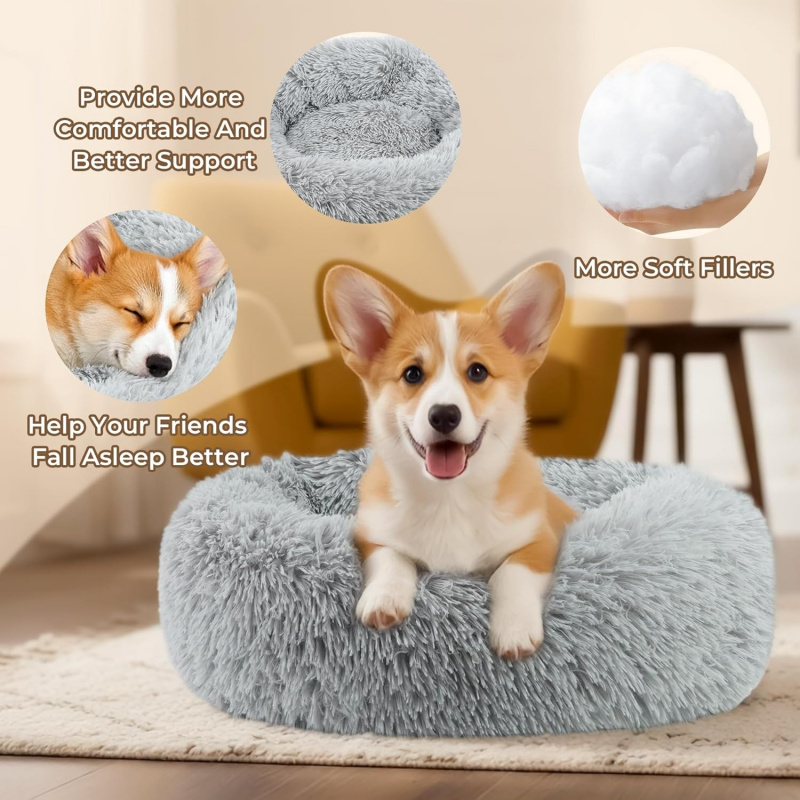 Calming Donut Dog and Cat Bed for Indoor Cats - Image 6