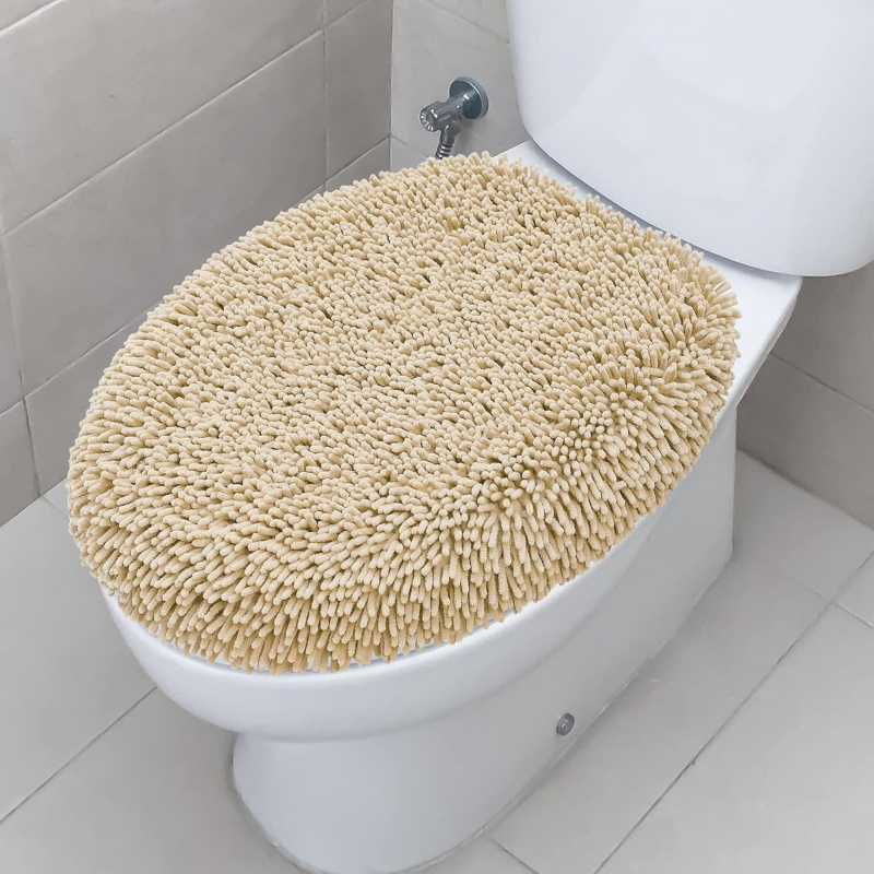Shaggy Chenille Bathroom Toilet Lid Cover - Image 5