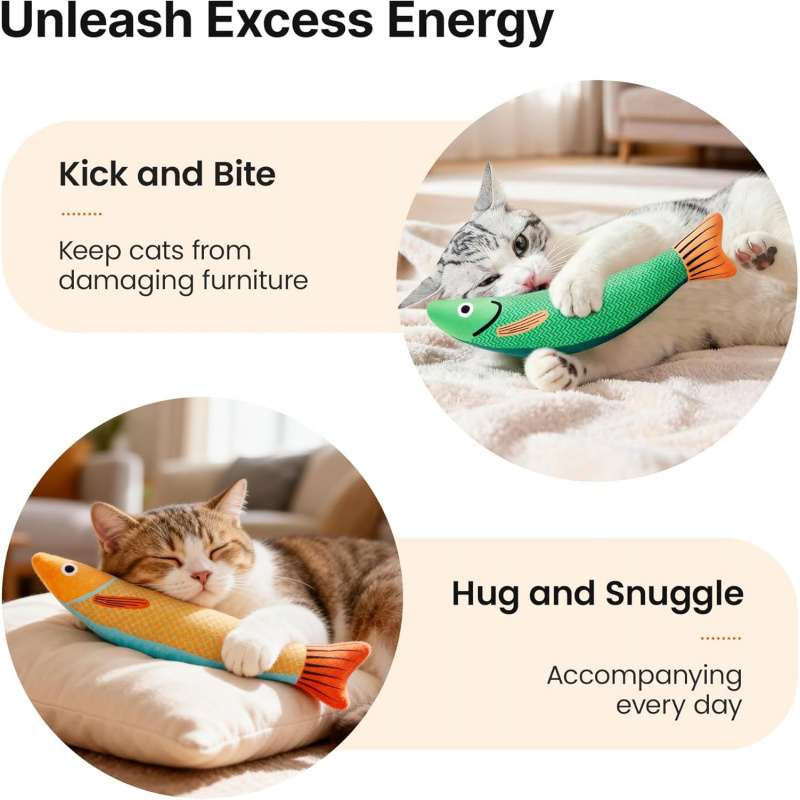 Cat Toys Saury Fish, 3 Pack, Catnip Crinkle Sound - Image 7