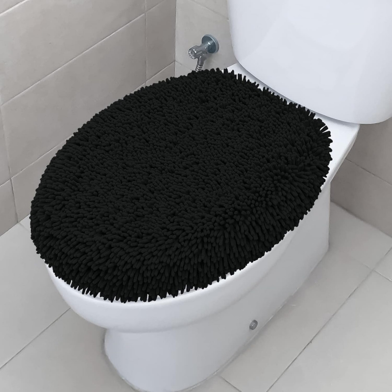 Shaggy Chenille Bathroom Toilet Lid Cover - Image 7