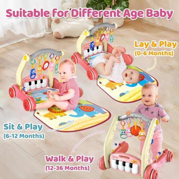 2 in 1 Multifunction Infant Activity Gym Adjustable Baby Walker Piano Fitness Play Mat Toy - Image 10