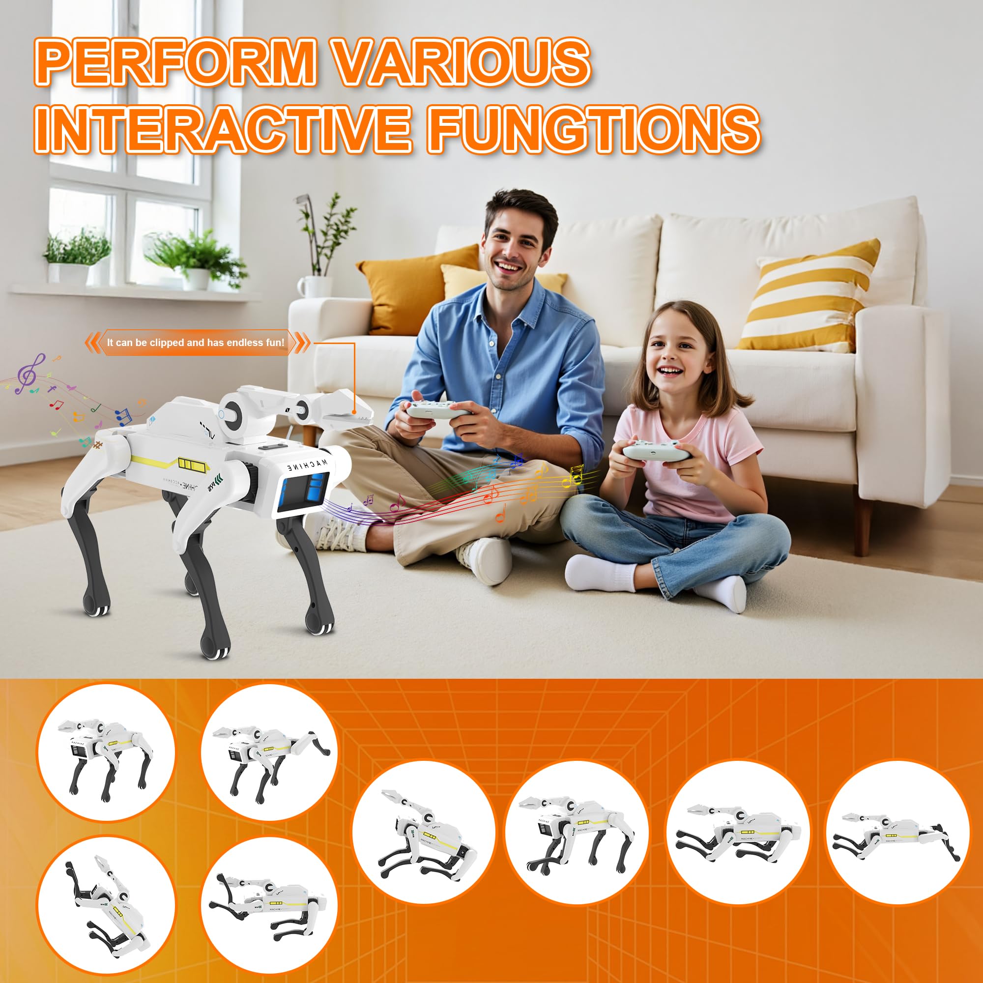 Interactive Robot Dog App-Enabled STEM Learning RC Fire Bullet Robot Dog Funny Multifunctional Smart Robotic Toy for Kids - Image 9
